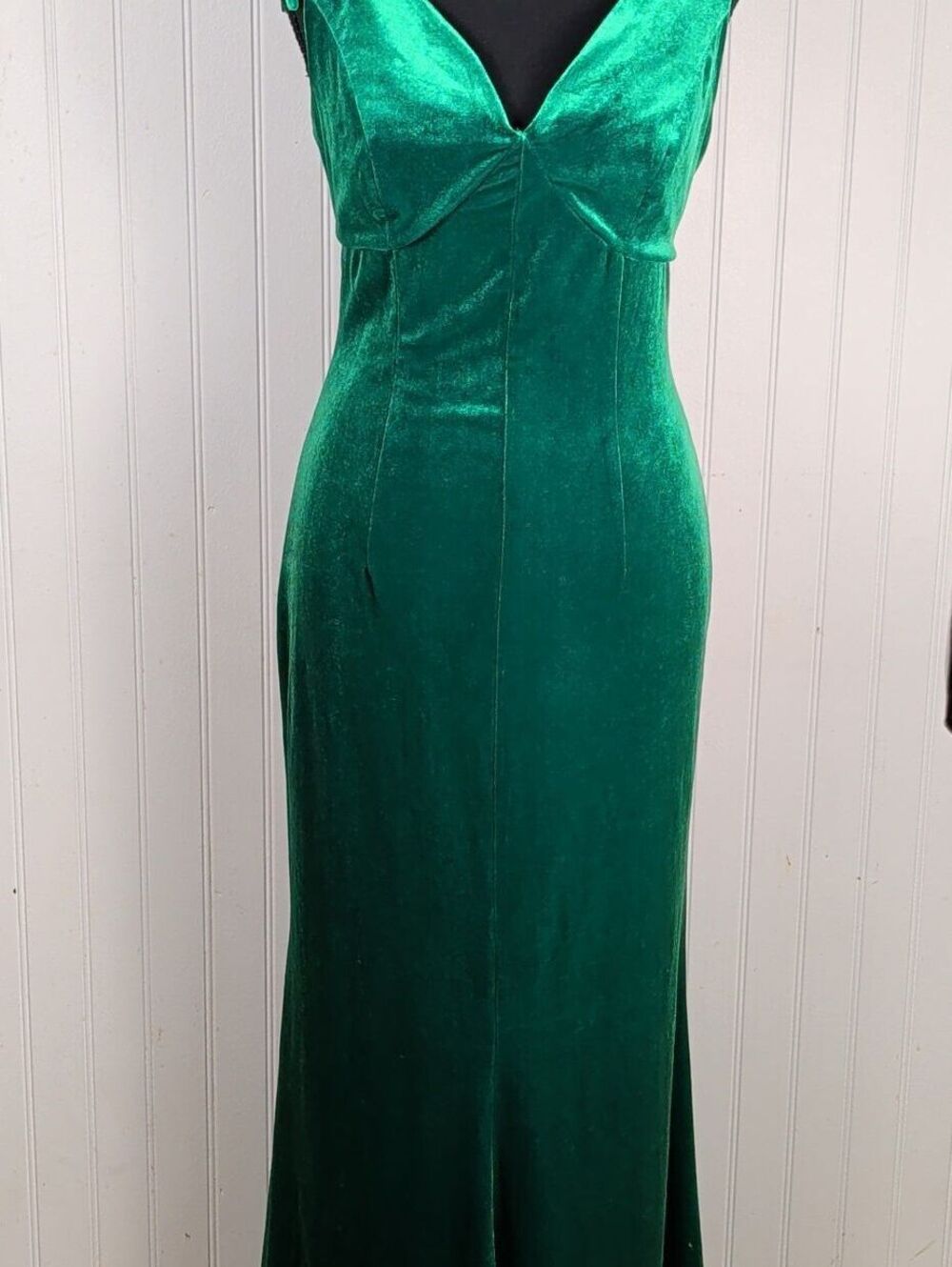 RIHOAS Emerald Green Velvet Evening Gown Dress XS